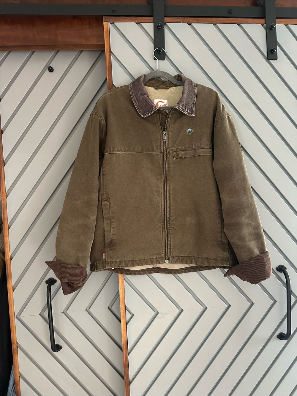 Sorel Men's Olive Brown Canvas Field Jacket with Corduroy Trim